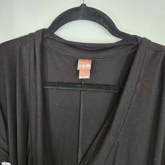 Nom Maternity Tessa Maternity‎ Nursing Wrap Dress Black Small Bamboo Jersey Knit - Picture 5 of 13